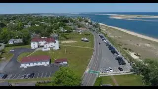 Chatham, Cape Cod Lighthouse and Coast Guard Station Aerial, stock footage #512