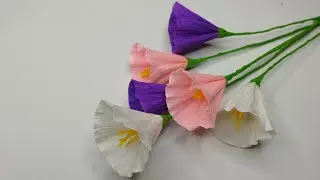 How to Make Morning Glory Flowers With Crepe Paper | Art and Craft | Creation and Craft |