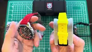 Распаковка Luminox Pacific Diver Chrono 44 мм красного цвета
