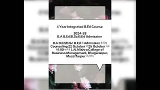 4Yr Integrated B.Ed Counseling#brabu#counselling#admission#breakingnews#study#bedadmission#education