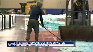 Crews remove Olympic oval ice at Pettit Center