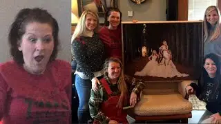 Mom Surprised With Special Portrait of 4 Daughters in Wedding Gowns