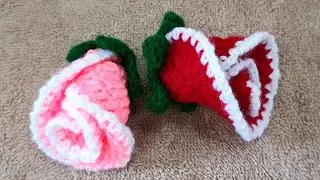 Woolen flower tutorial   crochet flower pattern  crosia design flower 🌼 🌸