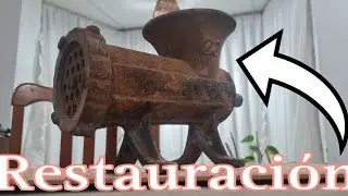 RESTAURACIÓN PICADORA MOLEDORA DE CARNE. ANTIGUEDAD. DIY.