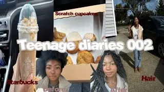 Teenage diaries 002 •• hair appt,Starbucks , scratch cupcakes ,[Teen vlog~]￼