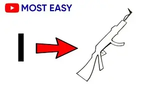 HOW TO DRAW AK-47 - GUN DRAWING EASY STEP BY STEP TUTORIAL | DRAWING GUN