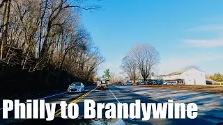 City Driving-Philadelphia to Brandywine Museum (Chadds Ford, PA) Driving 12292023 HDR 4K