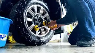 CLEAN SOMETHING DIRTY! DRILL BRUSH ATTACHMENT TO CLEAN WHEELS!