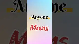 Anyone means#Hindi Meaning #English meaning# English words #Dictionary/#shortvideo /#trendingshorts