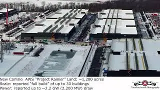 8 of the 11 data centers planned/under construction in Northern Indiana Drone Footage
