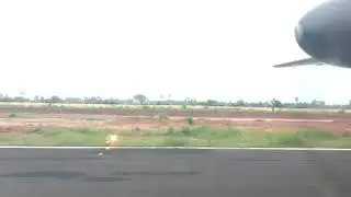 Bombardier Q400 take off at Rajahmundry Airport