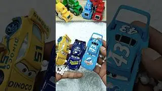 Hidden Diecast Cars Dinoco & Rust in Foam Pop | ASMR Sounds #shorts #shortvideo