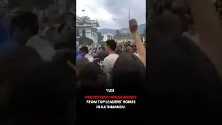 Money Heist? Protesters in Kathmandu have thrown money from the homes of Sher Bahadur Deuba