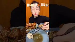 Fast Eating Challenge ( 10 momo, 3 chicken lollipop, 3lb ramen ) | #asmr #food #shorts