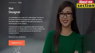 Responsive About Me Section Using HTML & CSS & Bootstrap