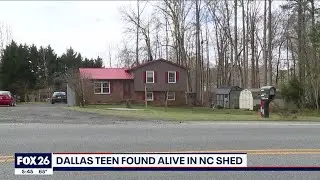 Dallas teen found alive in NC shed