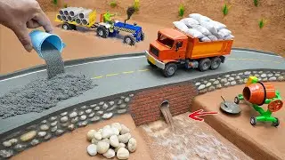 DIY Tiny Science Project &ndash; Thief Destroys Bridge | MinMin Tractor Builds a New Mini Bridge