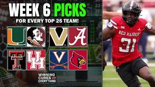 Picks for EVERY Top 25 game in College Football [Full Week 6 Predictions]