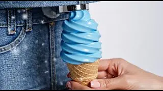 Denim Ice Cream ASMR ❄️ Snowfall Relaxation | Satisfying Fabric Ice Cream Machine Sounds