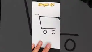 how to draw shopping trolley 🛒 🛒&hearts;️ #shorts #draw #simpleart #drawing #paint #artchallenge #art