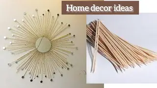 DIY Wall Mirror | DIY Home Decor | Bamboo sticks wall decor #diy #diyideas #walldecor #homedecor