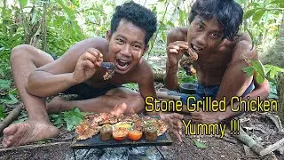 Chicken and Egg Grill on Stone, Yummy!