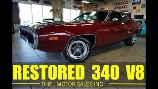RESTORED 1972 PLYMOUTH ROADRUNNER 340 V8 AUTOMATIC FOR SALE @ WWW.THIELMOTORS.COM