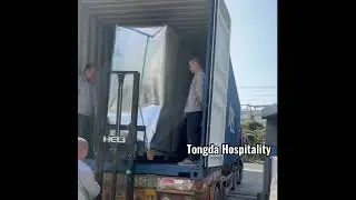 Hotel furniture packaging and global delivery for Tongda's clients.