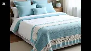 Beautiful Crochet bedsheets in royal blue colour part 3 ||