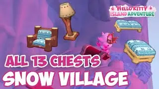 All the new chests in the Snow Village of Hello Kitty Island Adventure