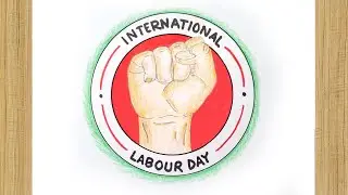 1 May Labour Day Drawing 🛠  World Labour Day Drawing Easy ⚒️ International Labour Day Poster Drawing