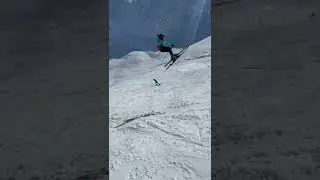 OVER send?? Huge ski send😳#shorts #fail #snow #skiing #funny