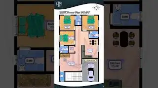 30'x50' 3BHK house plan | 1500 square feet