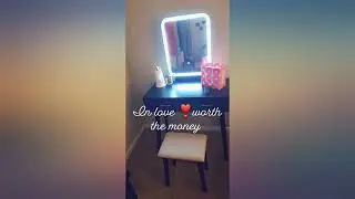 FUNKOCO Vanity Table Set with Lighted LED Touch Screen Dimming Mirror,Makeup review
