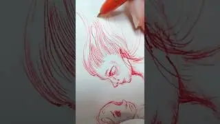 Pen drawing : red version #art #shorts #drawing #sketchbook #sketch #illustration #pendrawing #draw