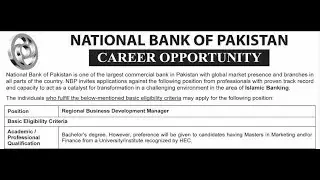 NBP Jobs August 2019 | Latest Jobs 2019 | Jobs in National Bank