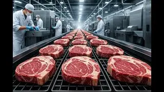 Как производится говядина Black Angus на заводе | Процесс приготовления ребрышек из говядины Blac...