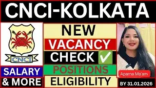 CNCI Kolkata Recruitment 2026 | Chittaranjan National Cancer Institute Recruitment 2026 |#cancer #wb