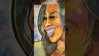 Painting WWEs Naomi or Impacts Trinity #wrestling #wwefanart #art #drawing #trinity #impact #wwe