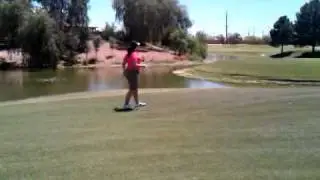 Master Golfer Ashley Water Shot