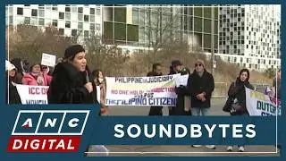 LOOK: Duterte supporters, critics gather at The Hague as confirmation hearing starts | ANC