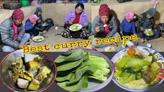 Pork pieces with green curry, the mixed recipe with food. @MilanSampangvlog