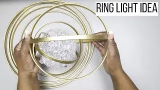 DOLLAR TREE DIY Ring Chandelier With a Christmas globe