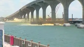 Underwater pier pieces blasted as part of Bayway Bridge project