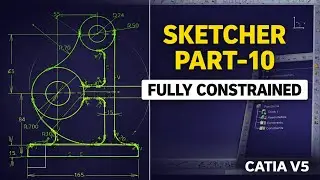 CATIA V5 Sketcher Exercise Part-10 | Complex 2D Drawing with Constraints | Beginner to Pro