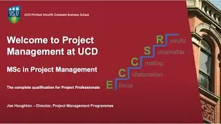 UCD Virtual Masters Week - MSc in Project Management