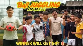 FOOTBALL JUGGLING CHALLENGE IN RURAL AREAS WITH GIFTS BY GAME ON #highlights #viralvideo #challenge