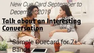 Talk about an interesting conversation | new cuecard September to December 2019