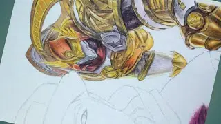 MLBB Aldous color pencil drawing full video