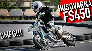 GOING CRAZY while RIDING a 2018 Husqvarna FS450 (SUPERMOTO) | Track Experience